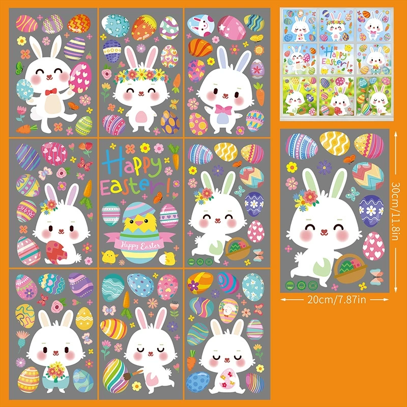 Easter Bunny Egg Wall Stickers  