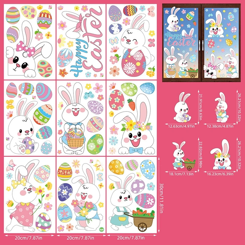 Easter Bunny Egg Wall Stickers  