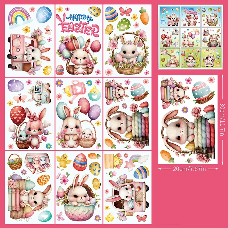 Easter Bunny Egg Wall Stickers  