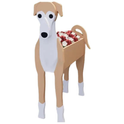 Brown Grey hound Dog Planter-POIULTD