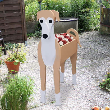 Brown Grey hound Dog Planter-POIULTD