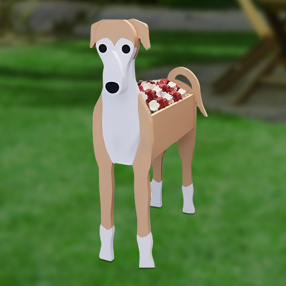 Brown Grey hound Dog Planter-POIULTD
