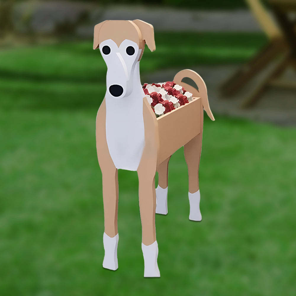 Brown Grey hound Dog Planter-POIULTD