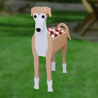 Brown Grey hound Dog Planter-POIULTD