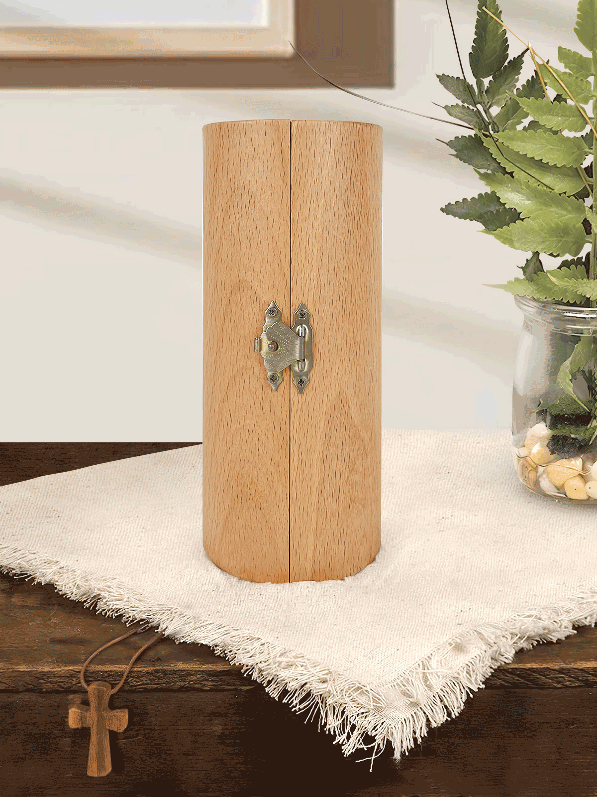 I Can Only Imagine - Openable Wooden Cylinder Sculpture of Jesus Christ