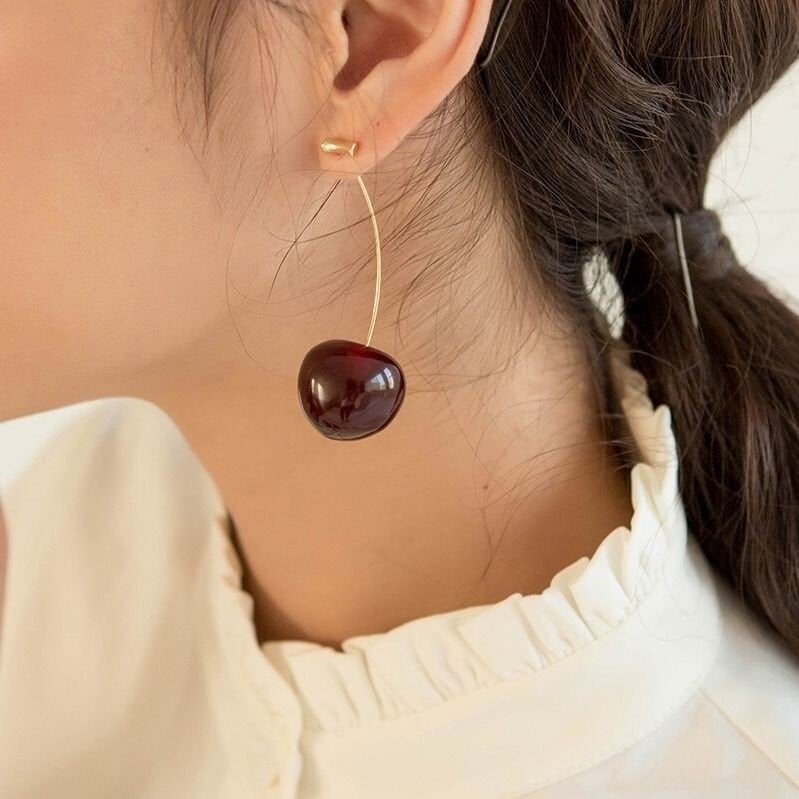 Cherry earrings-POIULTD