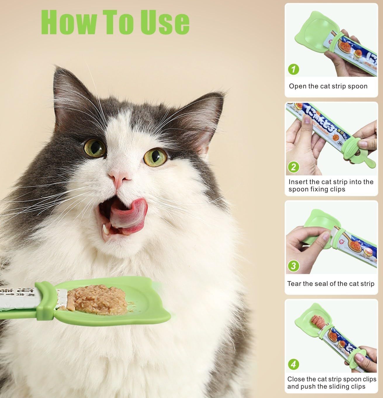 🐱Cat Strip Feeder and Pet Food Mixing Spoon For Cat Liquid Snack and Wet Food-POIULTD