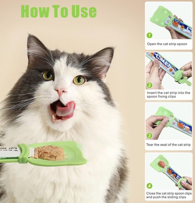 🐱Cat Strip Feeder and Pet Food Mixing Spoon For Cat Liquid Snack and Wet Food-POIULTD
