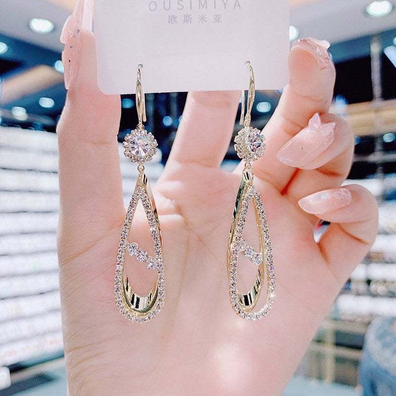 (🌸New Spring) Luxurious Full Diamond Drop Earrings-POIULTD