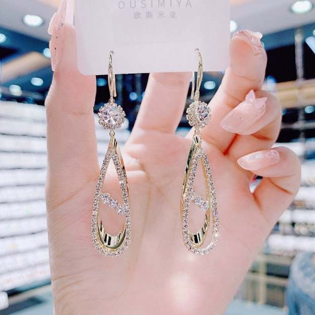 (🌸New Spring) Luxurious Full Diamond Drop Earrings-POIULTD