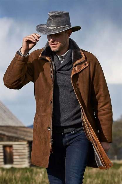 Men's mid-length loose woolen overcoat-POIULTD