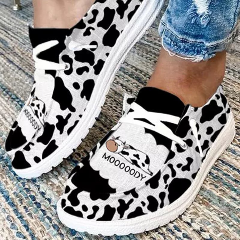 Women's Copy Flower Colorblocking Casual Flat Canvas Shoes-POIULTD