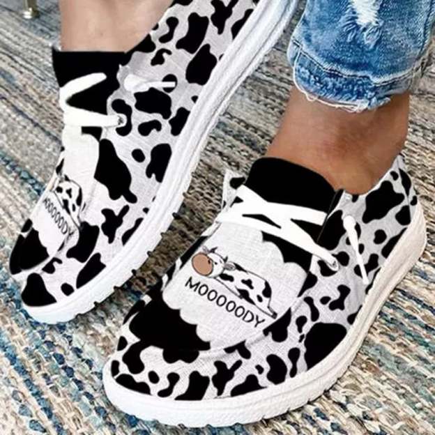 Women's Copy Flower Colorblocking Casual Flat Canvas Shoes-POIULTD