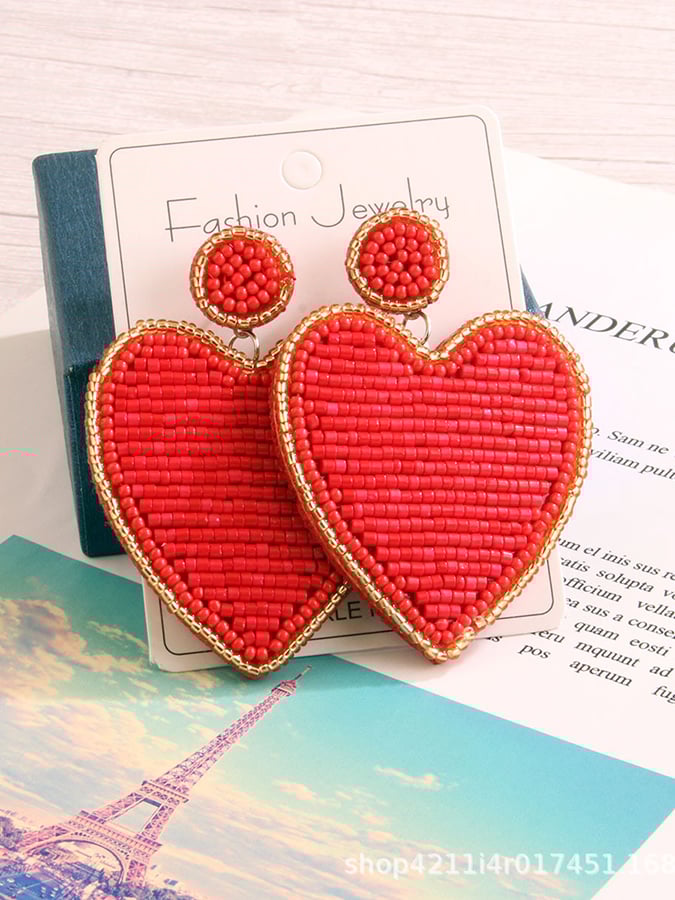 Women's Valentine's Day Heart Fashion Earrings-POIULTD