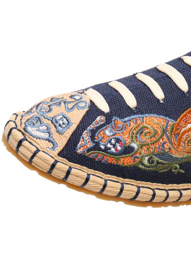 Embroidery Thousand -Layer Flat Shoes Ethnic Wind Embroidered Cloth Shoes-POIULTD
