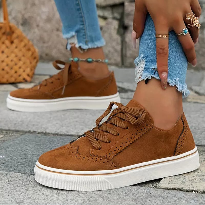 Women's Thick Bottom Lace Up Travel Casual Shoes-POIULTD