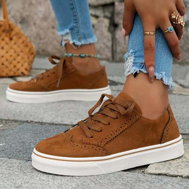 Women's Thick Bottom Lace Up Travel Casual Shoes-POIULTD