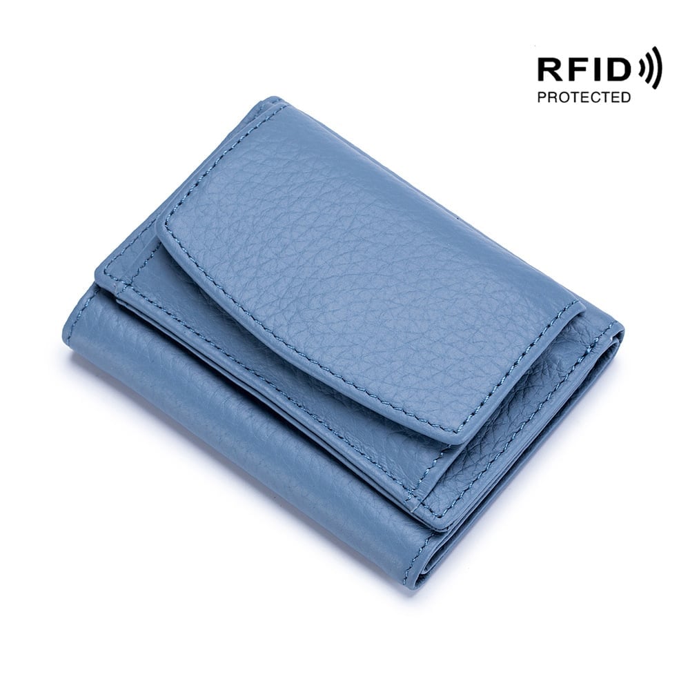2024 New Genuine Leather RFID Blocking Card Holder Organizer Pocket Mini Wallet-POIULTD