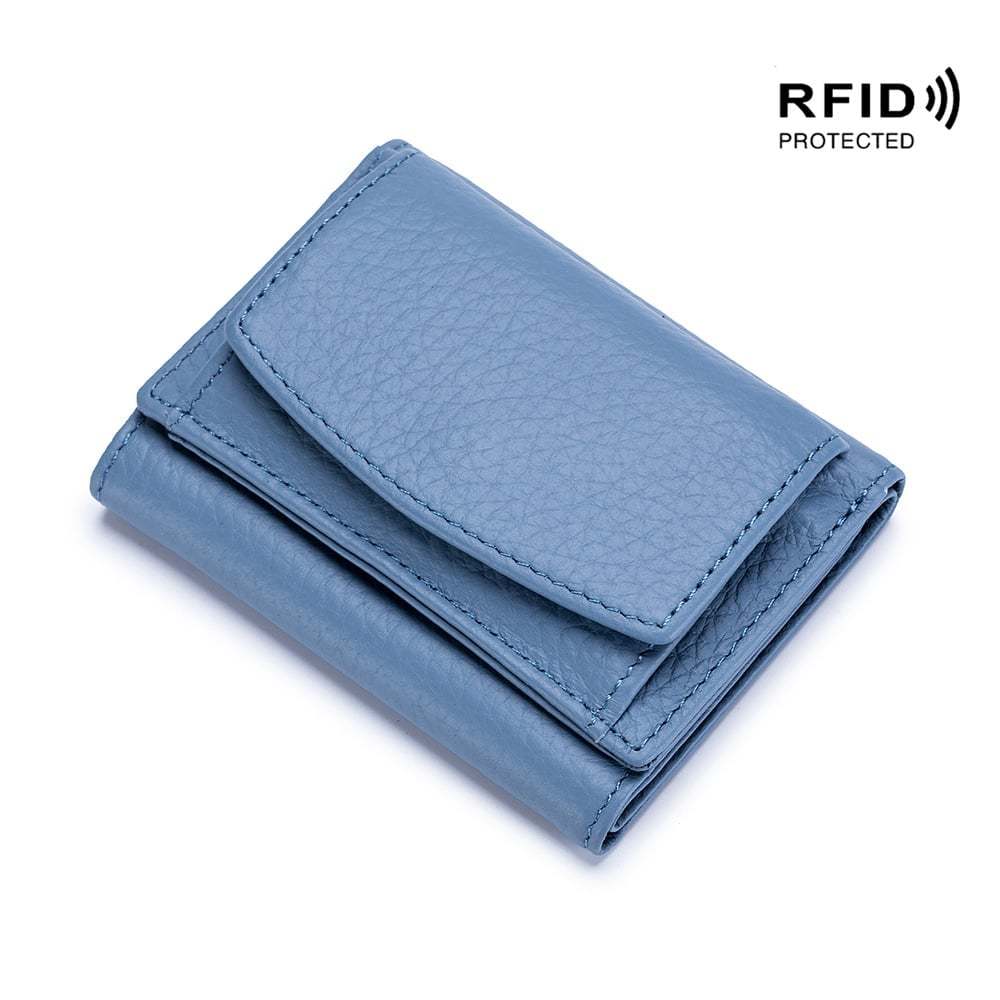 2024 New Genuine Leather RFID Blocking Card Holder Organizer Pocket Mini Wallet-POIULTD