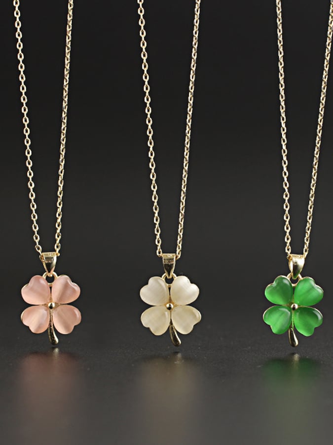 Women St. Patrick's Day Stylish Clover Pendant Necklace-POIULTD