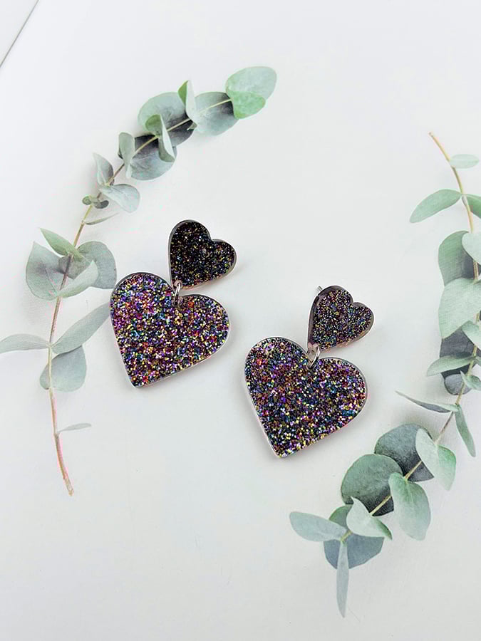 Women's Valentine's Day Glitter Small Love Design Versatile Fashion Earrings-POIULTD