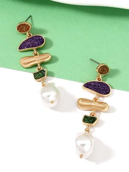 Ladies Carnival Pearl Fashionable Versatile Temperament Light Luxury Earrings-POIULTD