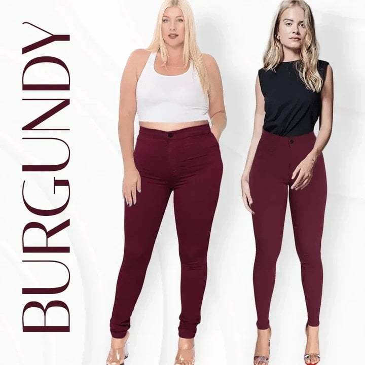 Luxe Stretch Butt Lift High Waist Tummy Slimming Plus-Size Denim Jeans Leggings-POIULTD