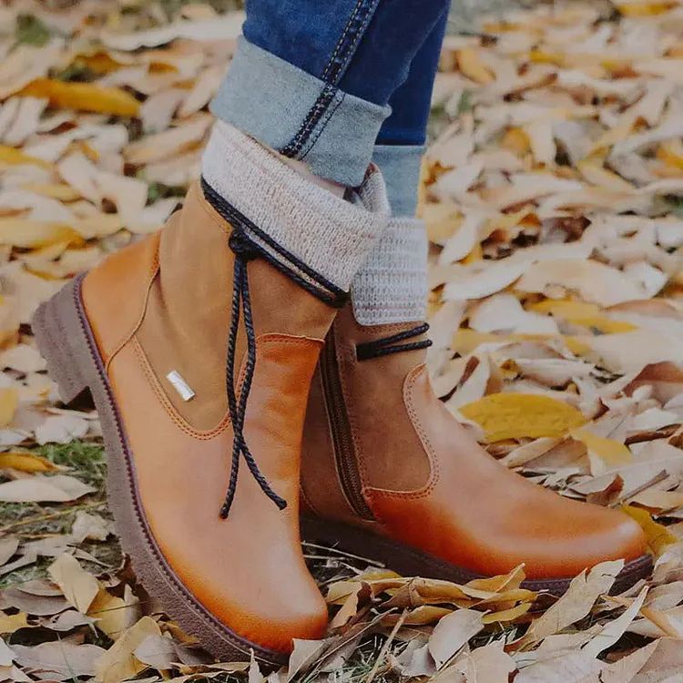 🔥Last Day Promotion 50% OFF - Women's Casual Vintage Leather Zip Boots