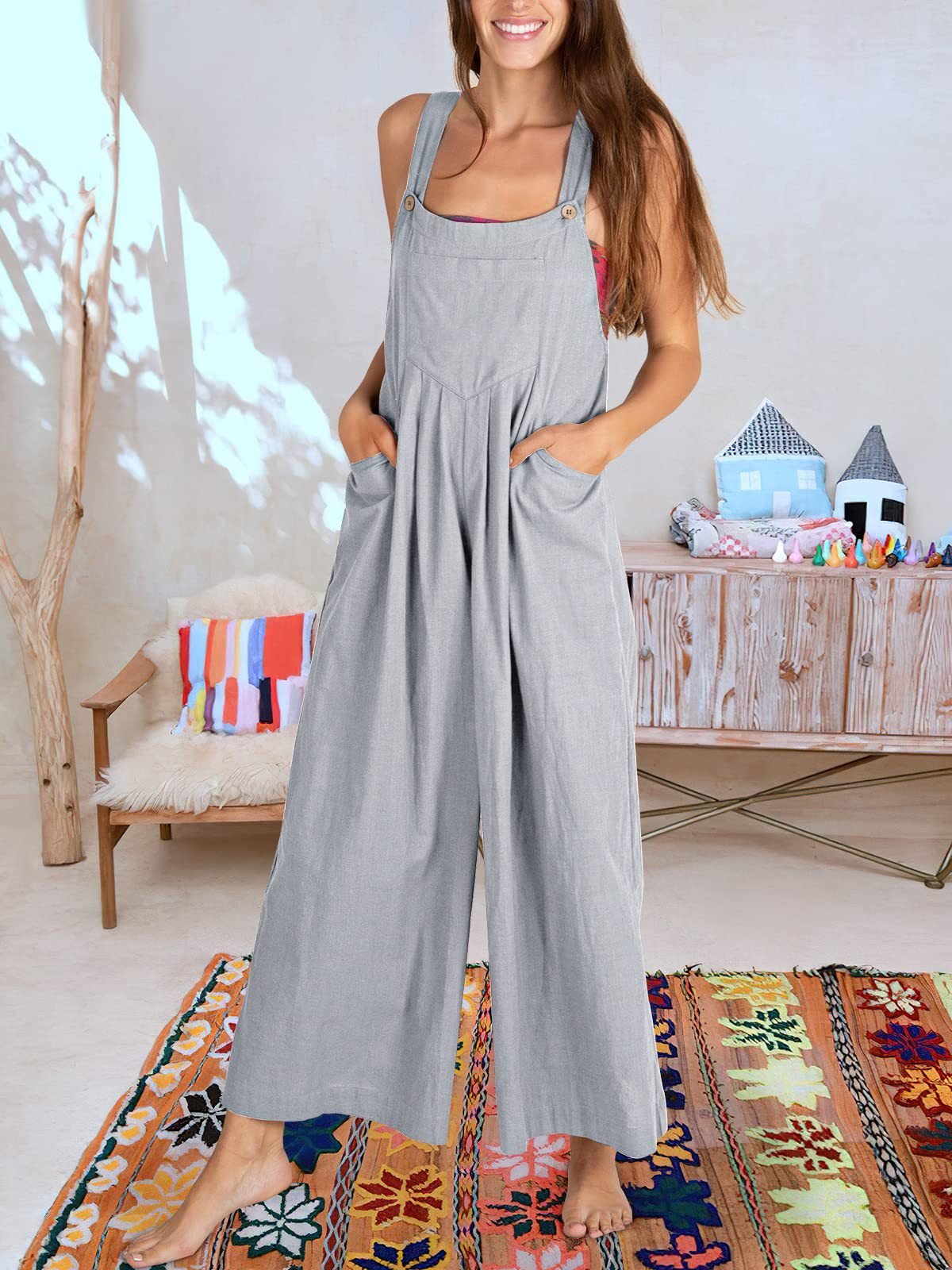 ✨2023 HOT SALE✨ PLUS SIZE WIDE LEG OVERALLS JUMPSUIT(BUY 2 FREE SHIPPING)-POIULTD