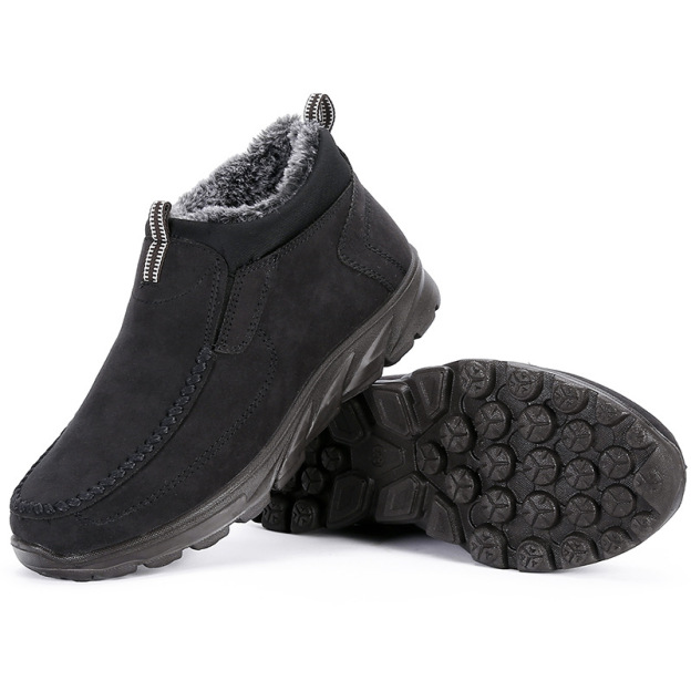 MEN'S COMFORTABLE INTERIOR WOOL PLUSH WATERPROOF SNOW COTTON SHOES-POIULTD