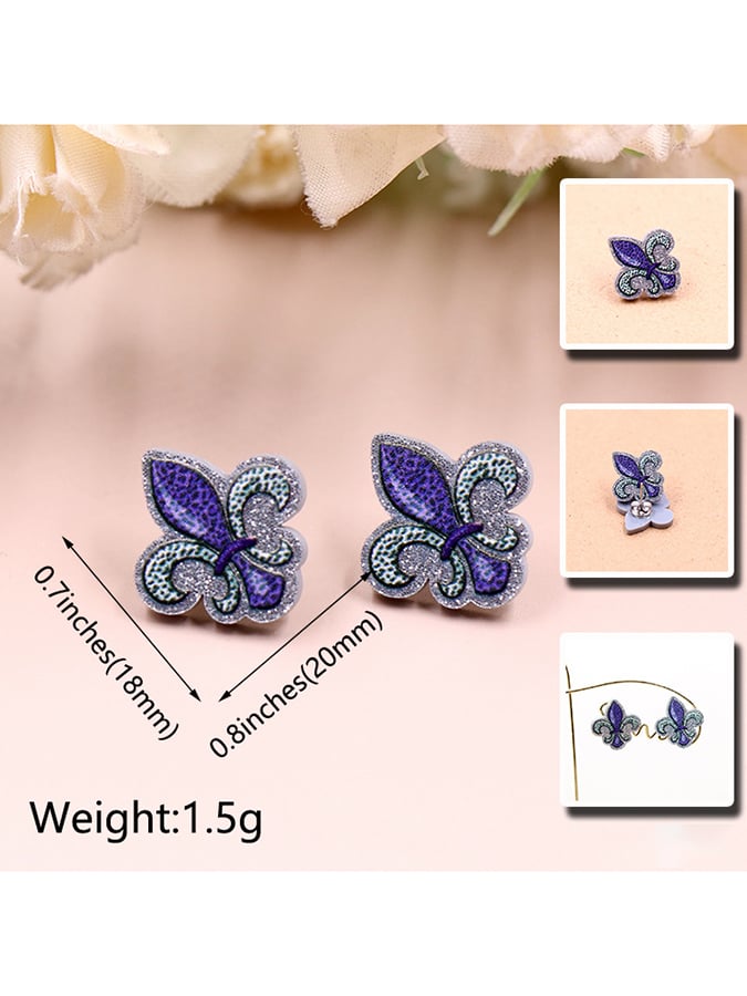 Women's Carnival Silver Onion Iris Fashionable And Versatile Temperament Light Luxury Earrings-POIULTD
