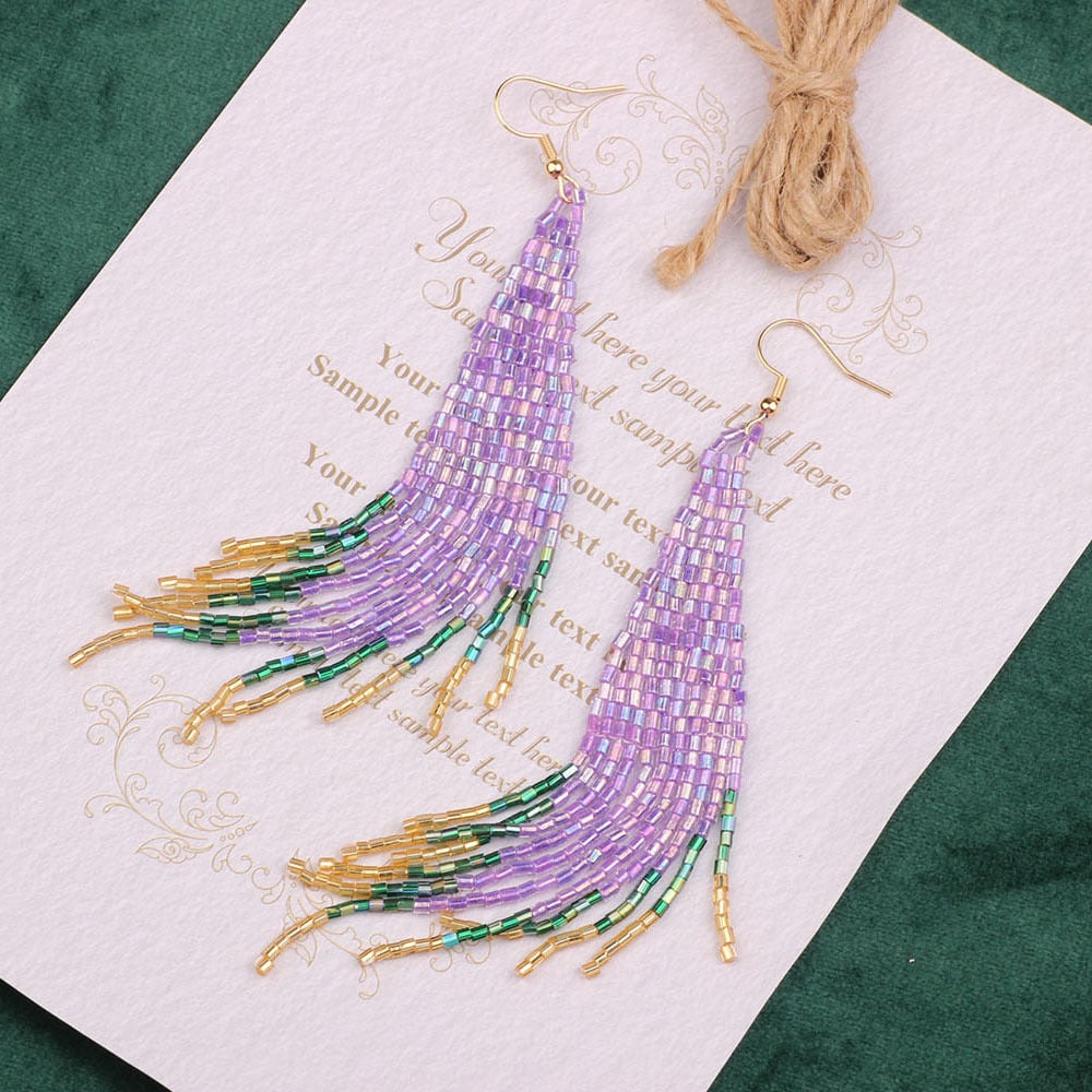 Mardi Gras Tassel Earrings-POIULTD