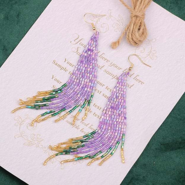 Mardi Gras Tassel Earrings-POIULTD