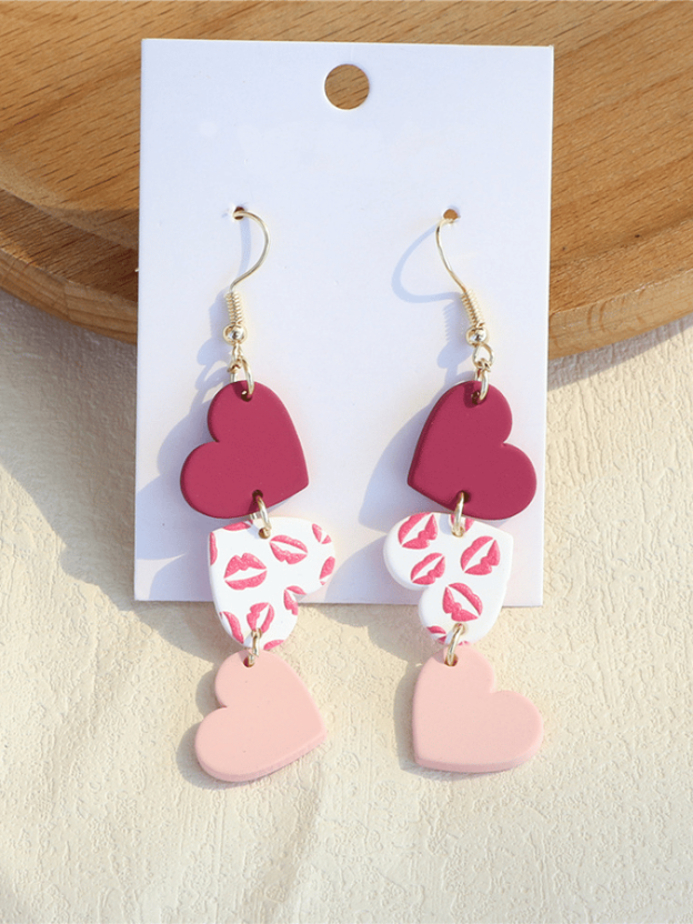 Women's Valentine's Day Multi-Layered Love Design Versatile Fashionable Earrings-POIULTD
