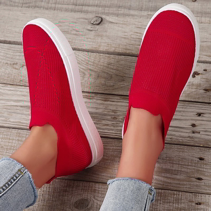 Casual Mesh Hollow Out Weave Women's Flat Shoes-POIULTD