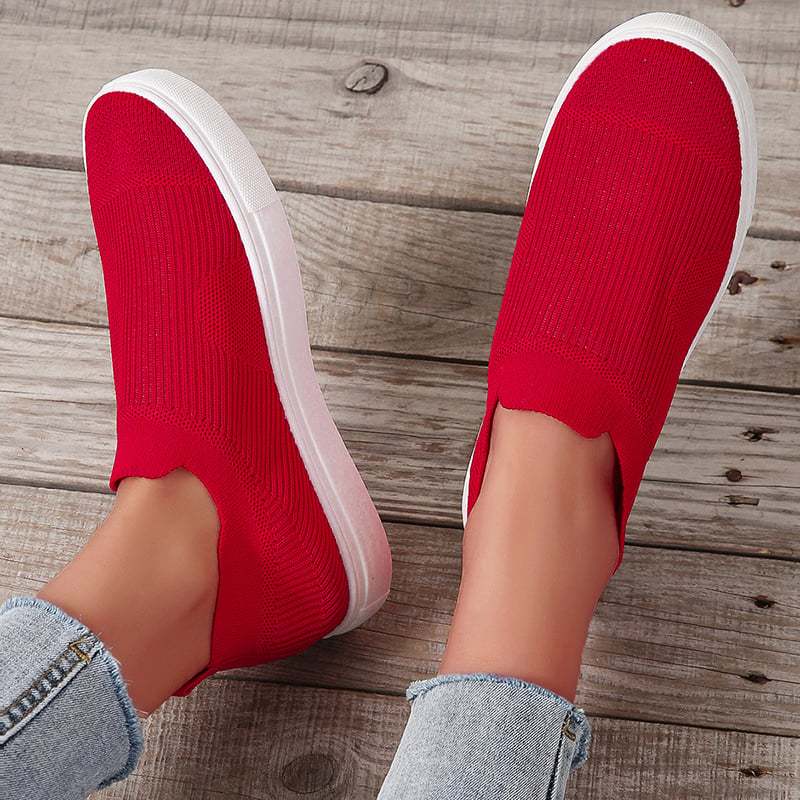 Casual Mesh Hollow Out Weave Women's Flat Shoes-POIULTD
