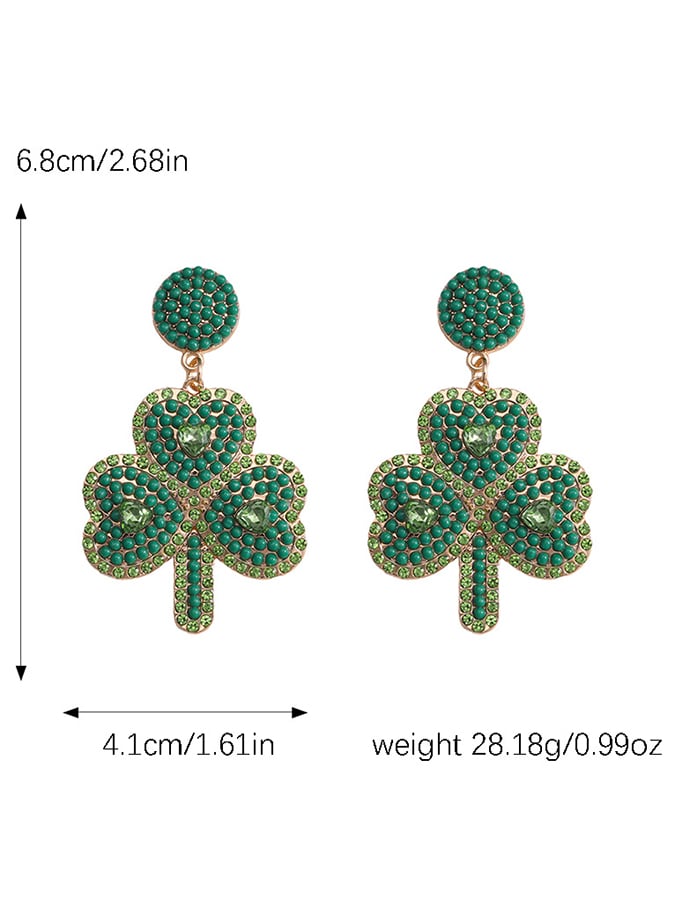 Women's St. Patrick's Day Shamrock Earrings-POIULTD