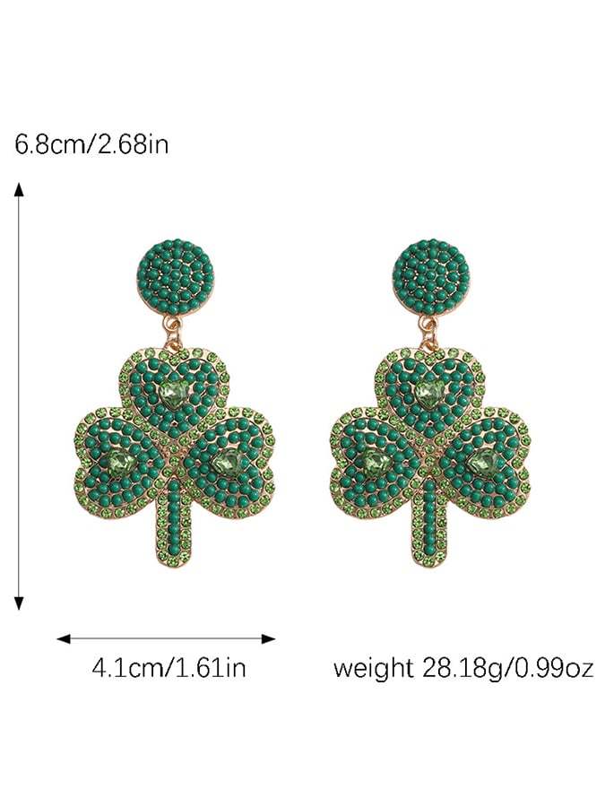 Women's St. Patrick's Day Shamrock Earrings-POIULTD