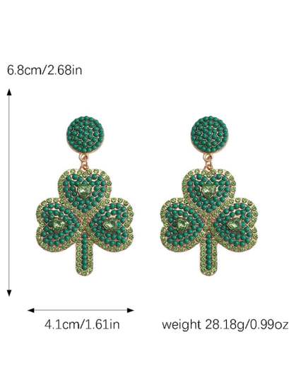 Women's St. Patrick's Day Shamrock Earrings-POIULTD