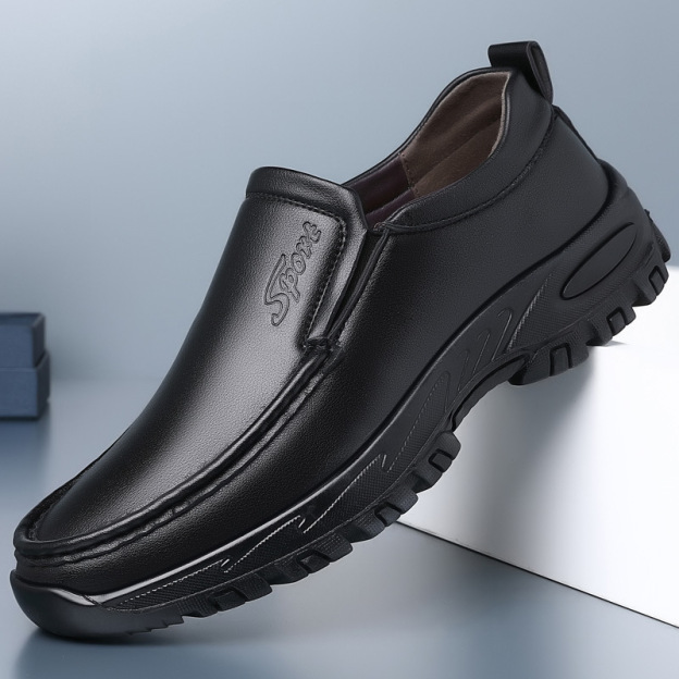 MEN'S EXTENDED WIDTH FOOT AND HEEL COMFORTABLE PLATFORM CASUAL SHOES-POIULTD