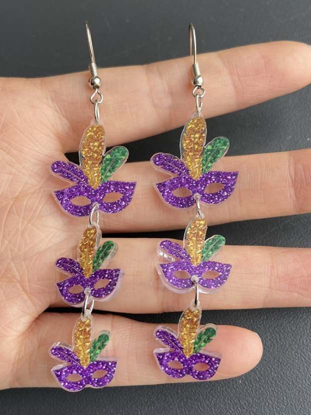 European And American Carnival Acrylic Earrings For Women-POIULTD