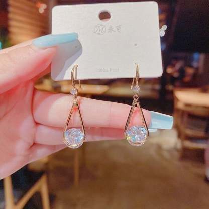Super Flash Rhinestone Earrings-POIULTD