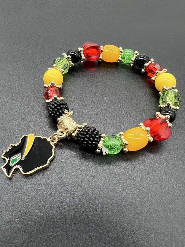 Unisex Black History Month Stretch Cord Bracelet-POIULTD