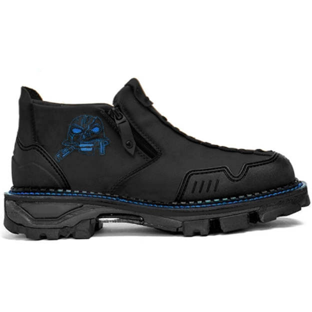Men’s Cool Design Stitching Chunky Sole Ankle-Length Boots-POIULTD