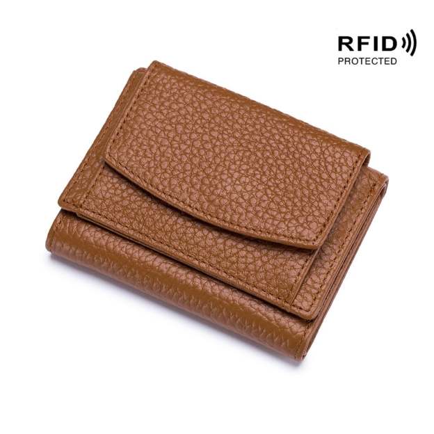 2024 New Genuine Leather RFID Blocking Card Holder Organizer Pocket Mini Wallet-POIULTD