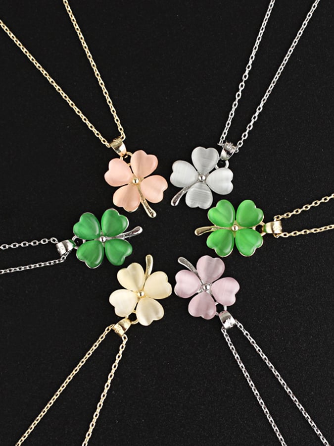 Women St. Patrick's Day Stylish Clover Pendant Necklace-POIULTD