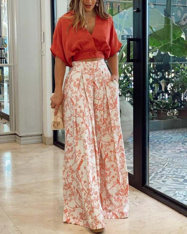 👗👗LAPEL TOP&PANTS TWO PIECE SET-POIULTD