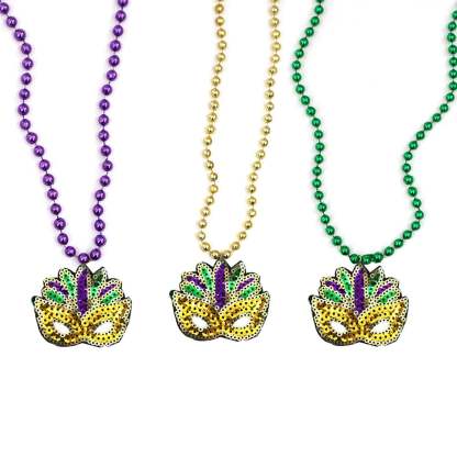 Unisex Mardi Gras Crawfish Mask Necklace ( Contains 3 )-POIULTD