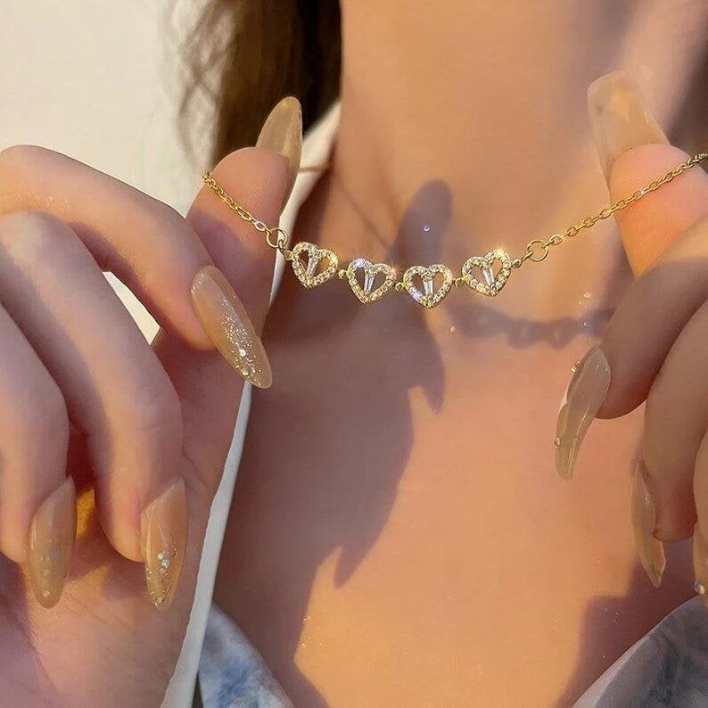 🔥 Last Day Promotion 48% OFF🎁Lucky Heart Sterling Silver Necklace WITH SIX ROSES💖-POIULTD