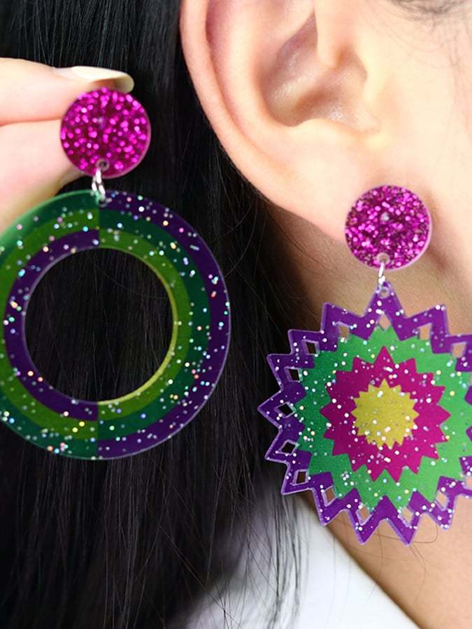Women's Carnival Geometric Trendy Temperament Light Luxury Versatile Fashionable Earrings-POIULTD